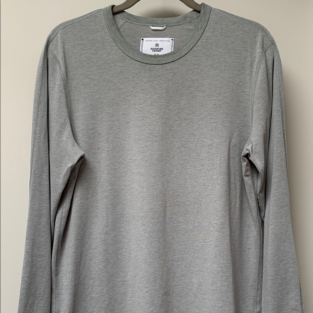 Reigning Champ Gray Long Sleeve Men's Shirt